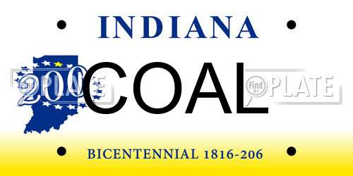 COAL Indiana License Plate