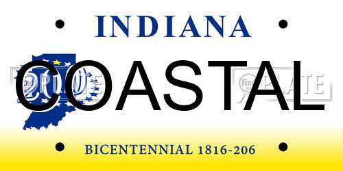 COASTAL Indiana License Plate