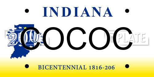 COCOC Indiana License Plate