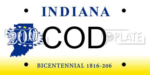 COD Indiana License Plate