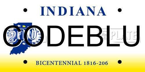 CODEBLU Indiana License Plate