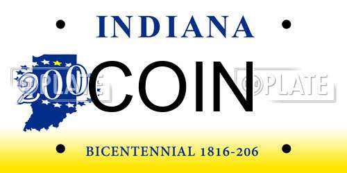 COIN Indiana License Plate
