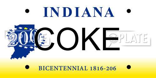 COKE Indiana License Plate