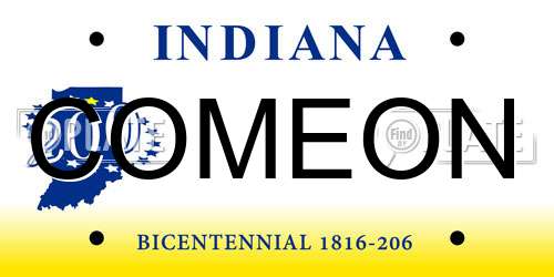 COMEON Indiana License Plate