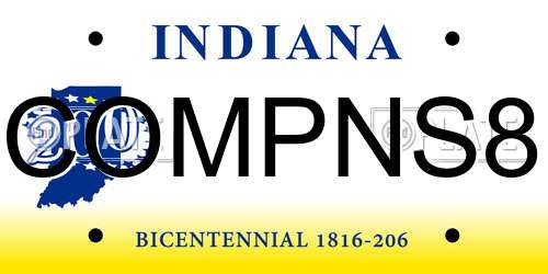 COMPNS8 Indiana License Plate