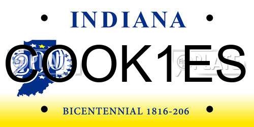 COOK1ES Indiana License Plate