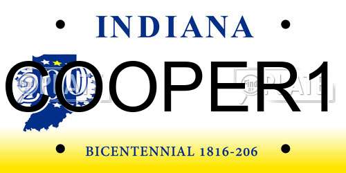 COOPER1 Indiana License Plate