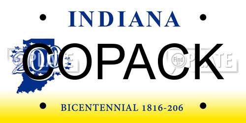 COPACK Indiana License Plate