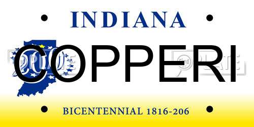 COPPERI Indiana License Plate