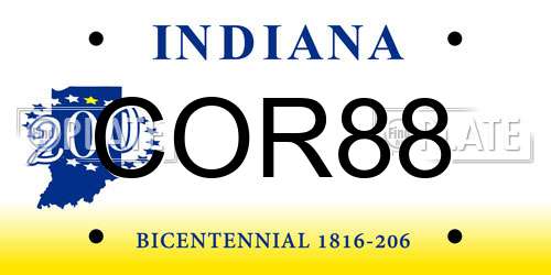 COR88 Indiana License Plate