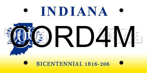 CORD4M Indiana License Plate