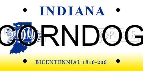 CORNDOG Indiana License Plate