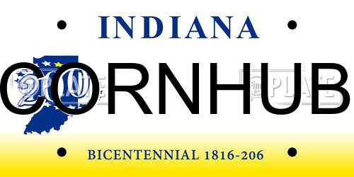 CORNHUB Indiana License Plate