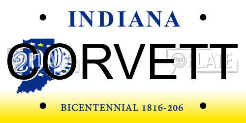CORVETT Indiana License Plate