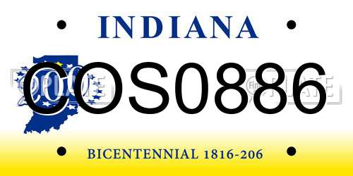COS0886 Indiana License Plate