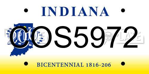 COS5972 Indiana License Plate