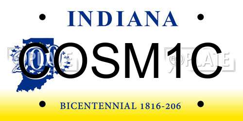 COSM1C Indiana License Plate