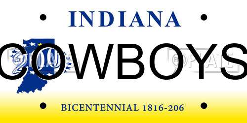 COWBOYS Indiana License Plate