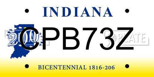 CPB73Z Indiana License Plate