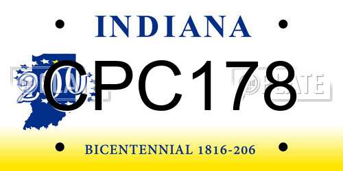 CPC178 Indiana License Plate