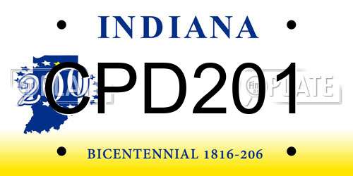 CPD201 Indiana License Plate