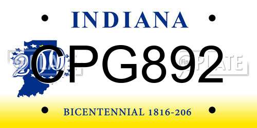 CPG892 Indiana License Plate