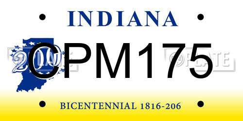 CPM175 Indiana License Plate