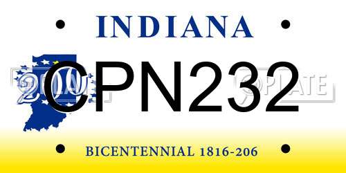 CPN232 Indiana License Plate