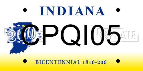 CPQI05 Indiana License Plate