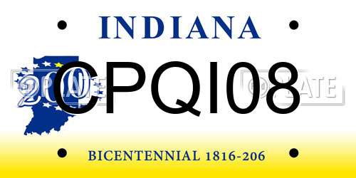 CPQI08 Indiana License Plate