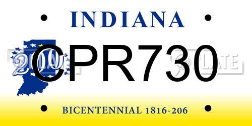 CPR730 Indiana License Plate