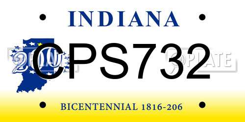 CPS732 Indiana License Plate