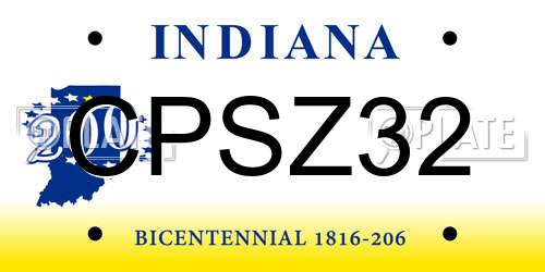 CPSZ32 Indiana License Plate
