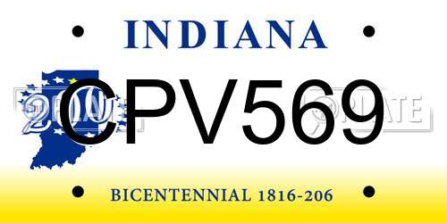 CPV569 Indiana License Plate