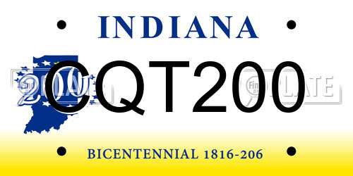 CQT200 Indiana License Plate