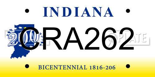 CRA262 Indiana License Plate