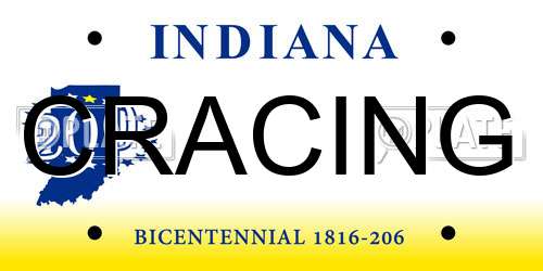 CRACING Indiana License Plate