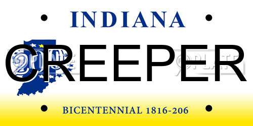 CREEPER Indiana License Plate