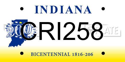 CRI258 Indiana License Plate