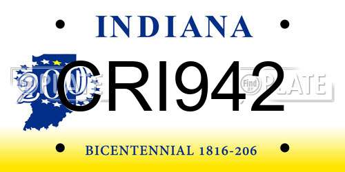 CRI942 Indiana License Plate