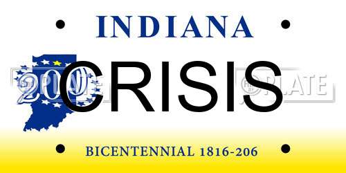 CRISIS Indiana License Plate