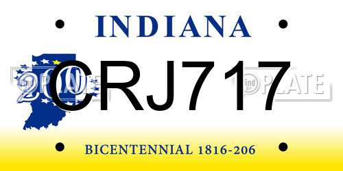 CRJ717 Indiana License Plate