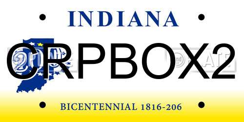 CRPBOX2 Indiana License Plate