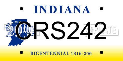 CRS242 Indiana License Plate