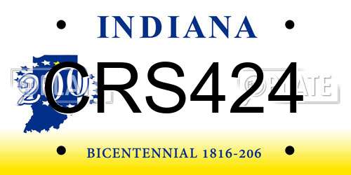 CRS424 Indiana License Plate