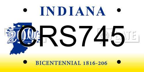 CRS745 Indiana License Plate