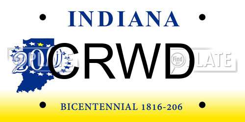 CRWD Indiana License Plate