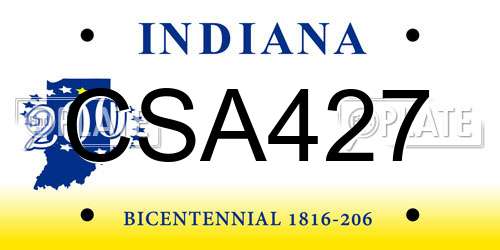 CSA427 Indiana License Plate
