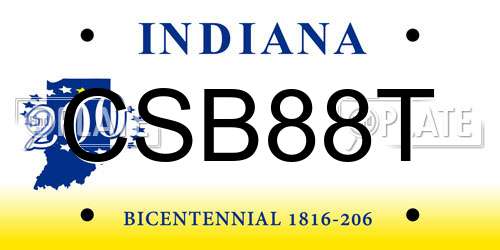 CSB88T Indiana License Plate