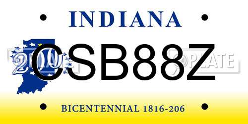 CSB88Z Indiana License Plate